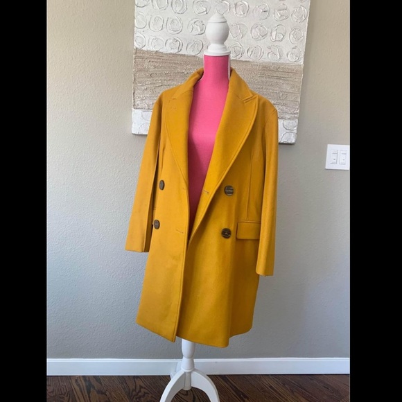 Mango Jackets & Blazers - MANGO Designer Wool Trench - Mustard (M)